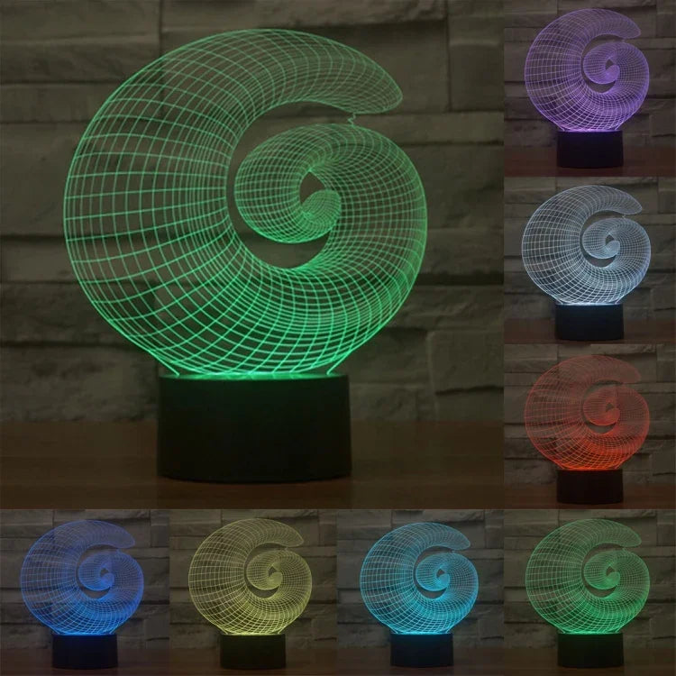 7 Farbige Verfärbung Kreative Visuelle Stereo Lampe Schreibtischlampe Nachtlicht, Abstrakt Stil
