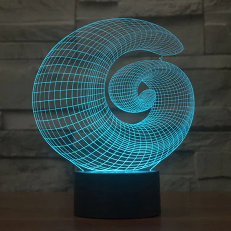7 Color Discoloration Creative Visual Stereo Lamp Desk Lamp Night Light, Abstract Style