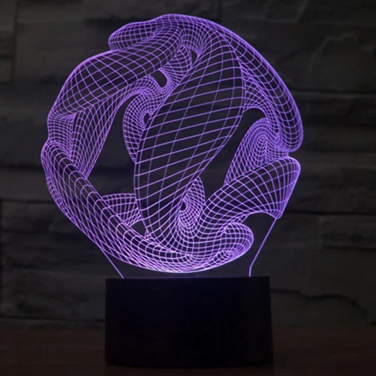 7 Farben Verfärbung Kreative Visuelle Stereo Lampe Schreibtischlampe Nachtlicht, Abstraktes Modell 7