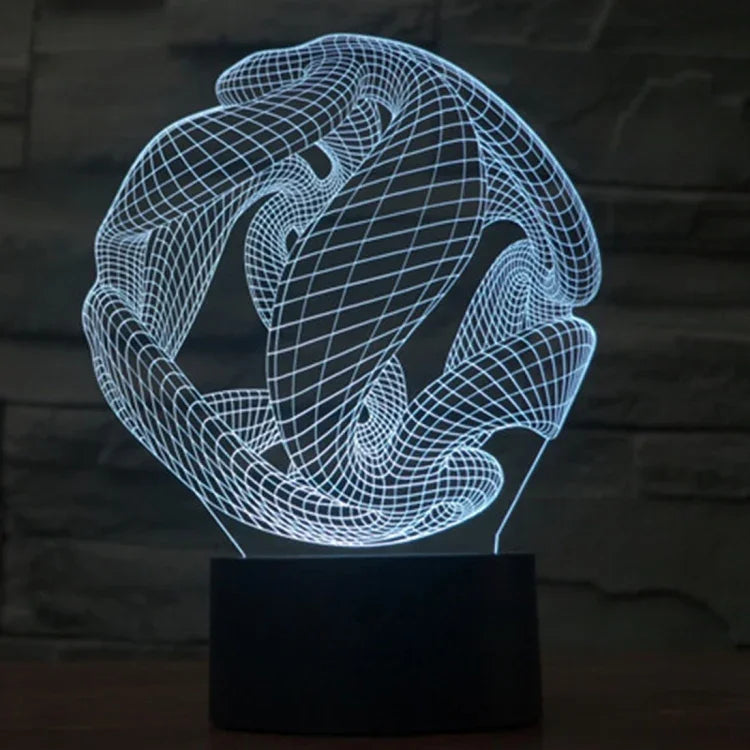 7 Farben Verfärbung Kreative Visuelle Stereo Lampe Schreibtischlampe Nachtlicht, Abstraktes Modell 7