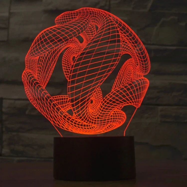7 Farben Verfärbung Kreative Visuelle Stereo Lampe Schreibtischlampe Nachtlicht, Abstraktes Modell 7