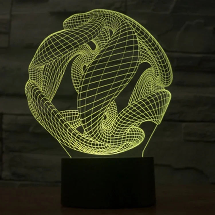 7 Farben Verfärbung Kreative Visuelle Stereo Lampe Schreibtischlampe Nachtlicht, Abstraktes Modell 7