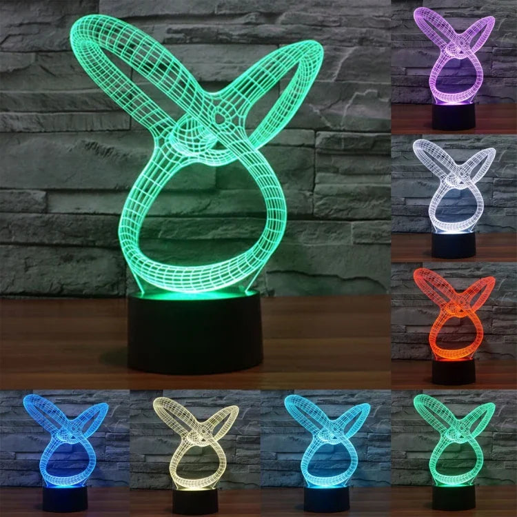 7-Farb-Verfärbung Kreative visuelle Stereo-Lampe Schreibtischlampe Nachtlicht, Abstraktes Stilmodell 2