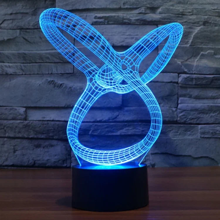 7-Farb-Verfärbung Kreative visuelle Stereo-Lampe Schreibtischlampe Nachtlicht, Abstraktes Stilmodell 2