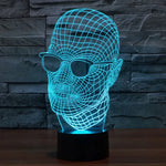 7-Farben-Verfärbung Kreative visuelle Stereo-Schreibtischlampe Nachtlicht, Produktgröße: 23,6 x 14,0 x 8,7 cm, Stil Mann mit Brille