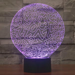 7-Farben-Verfärbungs-kreative visuelle Stereo-Lampe Schreibtischlampe Nachtlicht, Zahlen-Stil