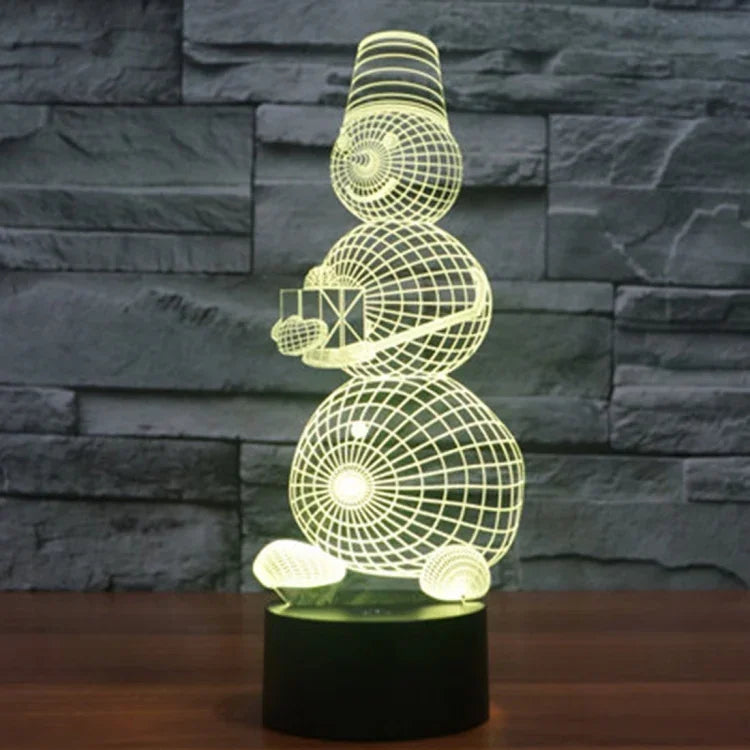 7 Color Discoloration Creative Visual Stereo Lamp Desk Lamp Night Light, Snowman Style Model 2