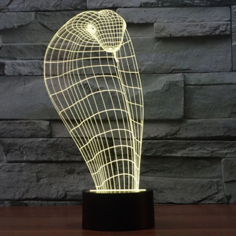 7 Farben Verfärbung Kreative Visuelle Stereo Lampe Schreibtischlampe Nachtlicht, Kobra-Stil