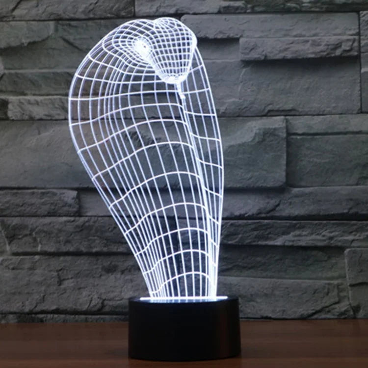 7 Farben Verfärbung Kreative Visuelle Stereo Lampe Schreibtischlampe Nachtlicht, Kobra-Stil