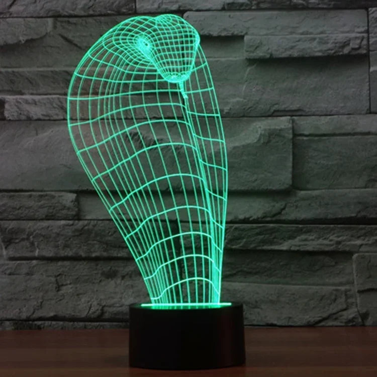 7 Farben Verfärbung Kreative Visuelle Stereo Lampe Schreibtischlampe Nachtlicht, Kobra-Stil