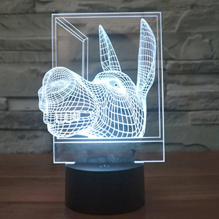 7 Farbige Verfärbung Kreative Visuelle Stereo Lampe Schreibtischlampe Nachtlicht, Esel Form
