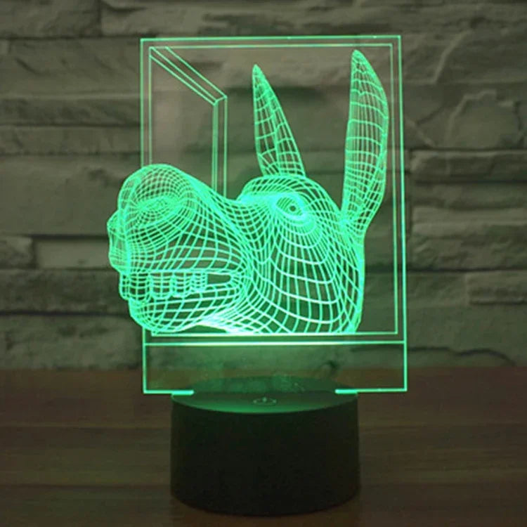 7 Farbige Verfärbung Kreative Visuelle Stereo Lampe Schreibtischlampe Nachtlicht, Esel Form
