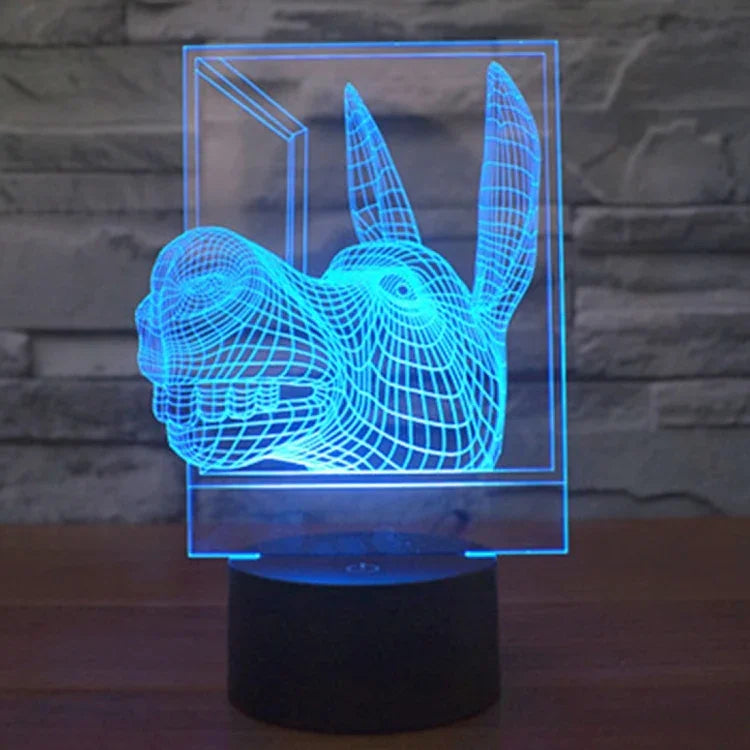 7 Farbige Verfärbung Kreative Visuelle Stereo Lampe Schreibtischlampe Nachtlicht, Esel Form