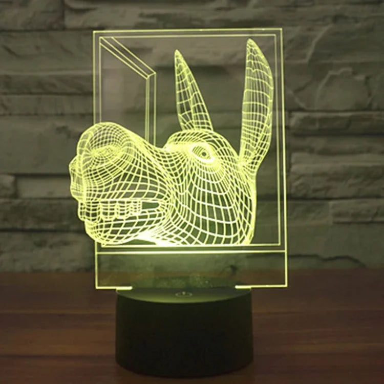 7 Farbige Verfärbung Kreative Visuelle Stereo Lampe Schreibtischlampe Nachtlicht, Esel Form