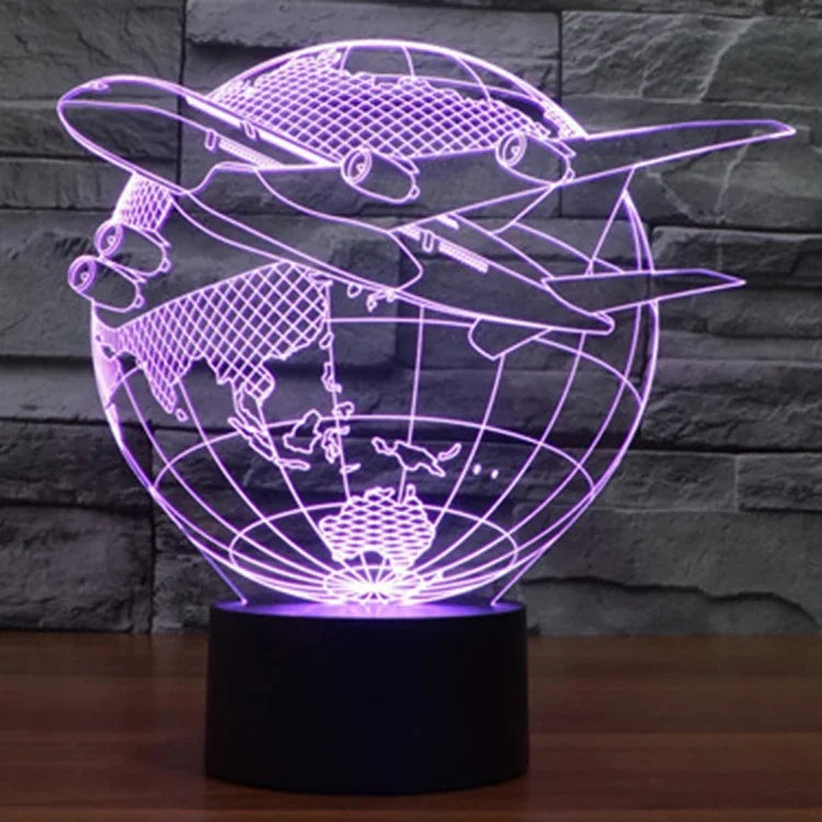 7 Farbige Verfärbung Kreative Visuelle Stereo Lampe Schreibtischlampe Nachtlicht, Flieg aus Asien Stil