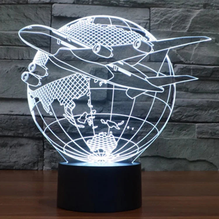 7 Farbige Verfärbung Kreative Visuelle Stereo Lampe Schreibtischlampe Nachtlicht, Flieg aus Asien Stil