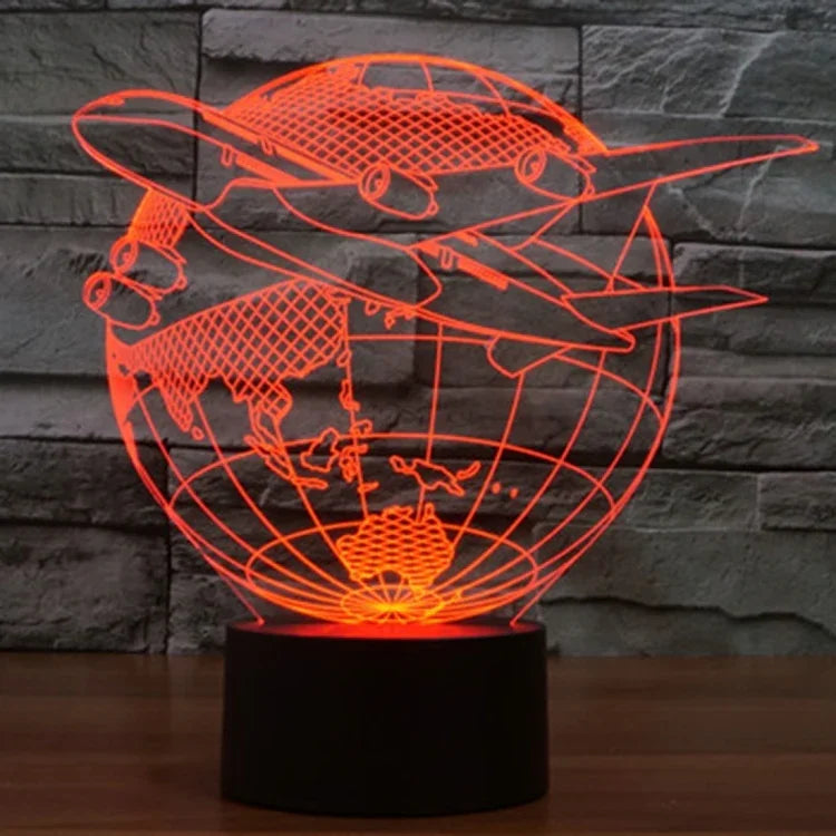 7 Farbige Verfärbung Kreative Visuelle Stereo Lampe Schreibtischlampe Nachtlicht, Flieg aus Asien Stil