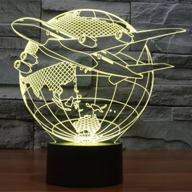 7 Farbige Verfärbung Kreative Visuelle Stereo Lampe Schreibtischlampe Nachtlicht, Flieg aus Asien Stil