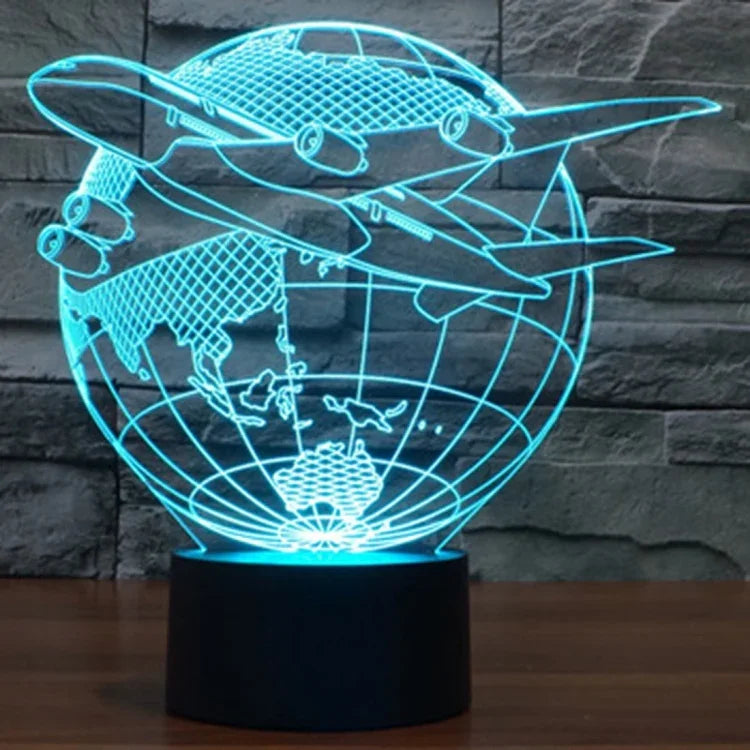 7 Farbige Verfärbung Kreative Visuelle Stereo Lampe Schreibtischlampe Nachtlicht, Flieg aus Asien Stil