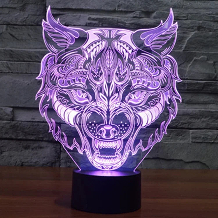 7 Farbige Verfärbung Kreative Visuelle Stereo Lampe Schreibtischlampe Nachtlicht, Leopardenform