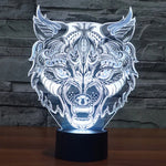 7 Farbige Verfärbung Kreative Visuelle Stereo Lampe Schreibtischlampe Nachtlicht, Leopardenform