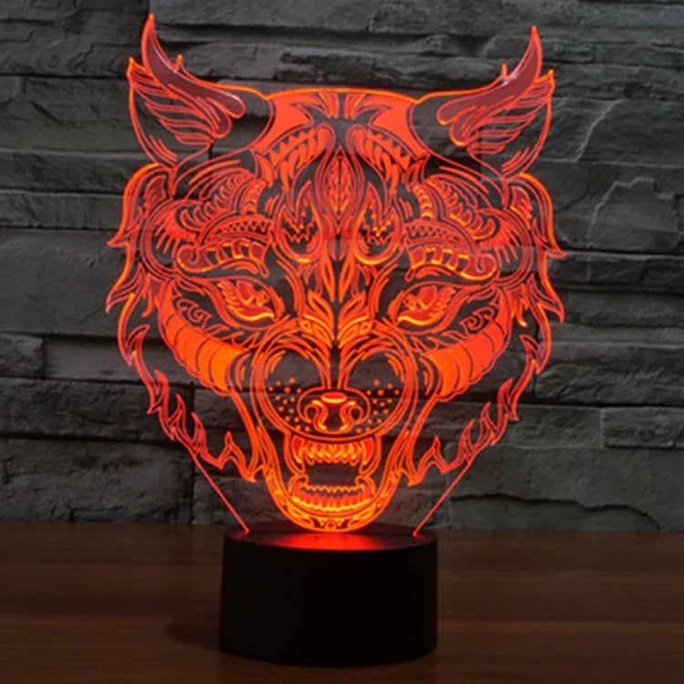 7 Farbige Verfärbung Kreative Visuelle Stereo Lampe Schreibtischlampe Nachtlicht, Leopardenform
