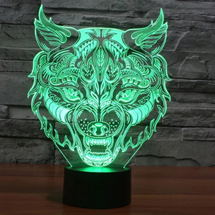 7 Farbige Verfärbung Kreative Visuelle Stereo Lampe Schreibtischlampe Nachtlicht, Leopardenform