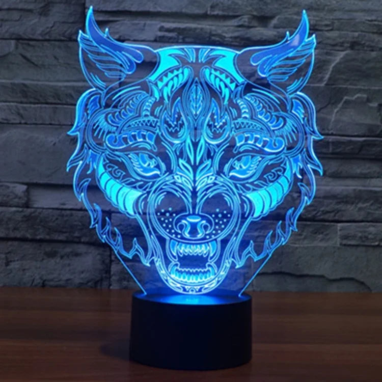 7 Farbige Verfärbung Kreative Visuelle Stereo Lampe Schreibtischlampe Nachtlicht, Leopardenform