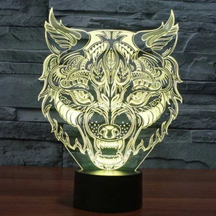 7 Farbige Verfärbung Kreative Visuelle Stereo Lampe Schreibtischlampe Nachtlicht, Leopardenform