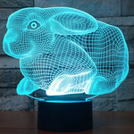 7 Farben Verfärbung Kreative Visuelle Stereo Lampe Schreibtischlampe Nachtlicht, Hasenform