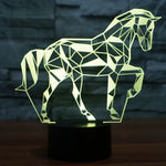 7-farbige Verfärbung Kreative Visuelle Stereo-Lampe Schreibtischlampe Nachtlicht, Pferdeform