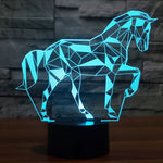 7-farbige Verfärbung Kreative Visuelle Stereo-Lampe Schreibtischlampe Nachtlicht, Pferdeform
