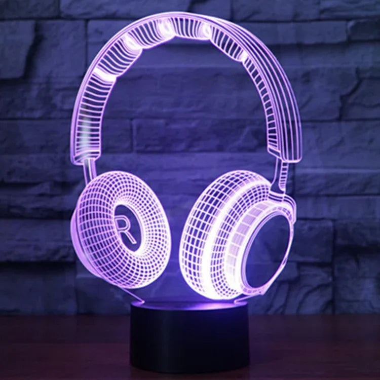 7 Farbige Verfärbung Kreative Visuelle Stereo Lampe Schreibtischlampe Nachtlicht, Headset Form