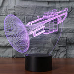 7 Farbiges Verblassen Kreative visuelle Stereo-Lampe Schreibtischlampe Nachtlicht, Trompetenform