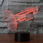 7 Farbiges Verblassen Kreative visuelle Stereo-Lampe Schreibtischlampe Nachtlicht, Trompetenform