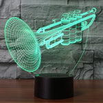 7 Farbiges Verblassen Kreative visuelle Stereo-Lampe Schreibtischlampe Nachtlicht, Trompetenform