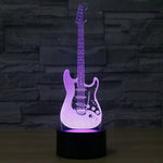 7 Farbig wechselnde kreative visuelle Stereolampe Schreibtischlampe Nachtlicht, E-Gitarrenform