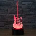 7 Farbig wechselnde kreative visuelle Stereolampe Schreibtischlampe Nachtlicht, E-Gitarrenform