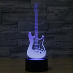 7 Farbig wechselnde kreative visuelle Stereolampe Schreibtischlampe Nachtlicht, E-Gitarrenform