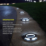 4 Stück LED Solarbetriebene Eingelassene Bodenleuchte IP68 Wasserdicht Außen Garten Rasenlampe