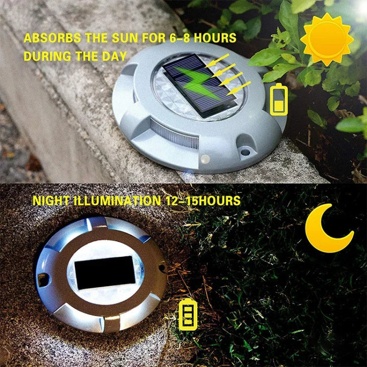 4 Stück LED Solarbetriebene Eingelassene Bodenleuchte IP68 Wasserdicht Außen Garten Rasenlampe