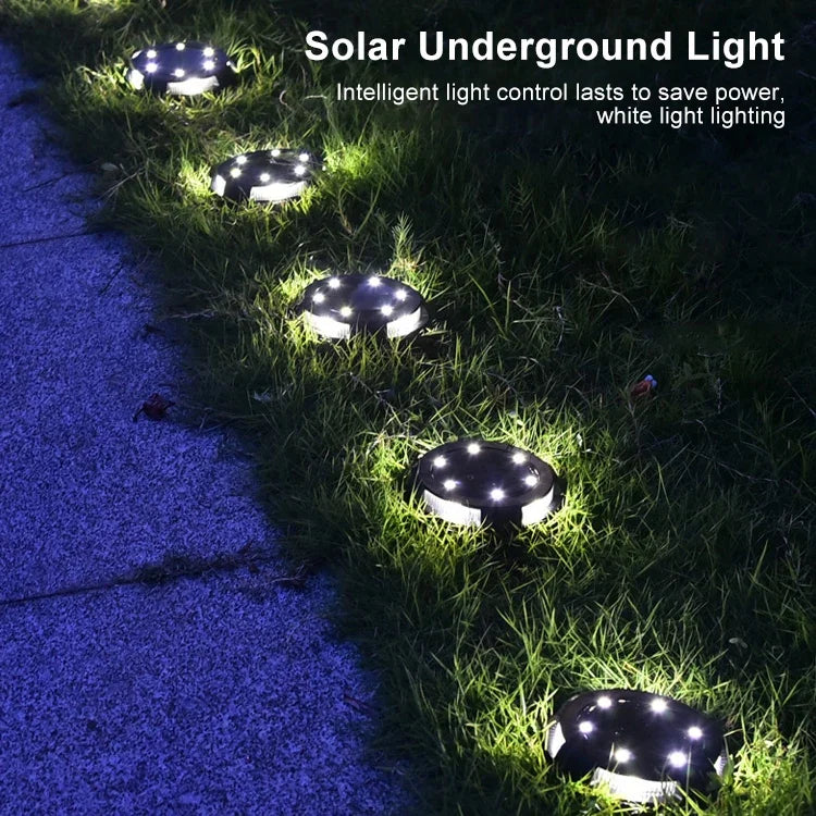 10 LEDs Solar-Gartenleuchte für den Außenbereich, wasserdicht, als Bodenstrahler, 10 LED