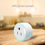 10A Rundform WiFi 2,4 GHz Mini-Stecker APP Fernbedienung Zeitsteuerung Intelligente Steckdose Funktioniert mit Alexa & Google Home & Bunte Atemlicht, AC 100-240V, US-Stecker