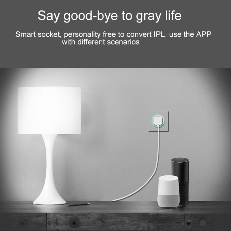 10A Rundform WiFi 2,4 GHz Mini-Stecker APP Fernbedienung Zeitsteuerung Intelligente Steckdose Funktioniert mit Alexa & Google Home & Bunte Atemlicht, AC 100-240V, US-Stecker