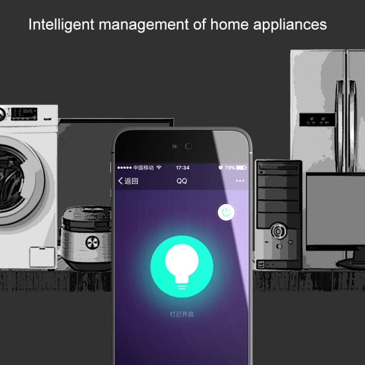 10A Rundform WiFi 2,4 GHz Mini-Stecker APP Fernbedienung Zeitsteuerung Intelligente Steckdose Funktioniert mit Alexa & Google Home & Bunte Atemlicht, AC 100-240V, US-Stecker