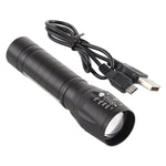A2 USB-Ladefähige, wasserdichte Zoom-Taschenlampe mit XPE + COB, 3 Modi & Aufbewahrungsbox, A2