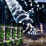 Solarpanel wasserfest 50 LED, 5m 50LED Blaues Licht, 5m 50LED Weißes Licht, 5m 50LED Warmweißes Licht