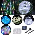 Solarpanel wasserfest 50 LED, 5m 50LED Blaues Licht, 5m 50LED Weißes Licht, 5m 50LED Warmweißes Licht