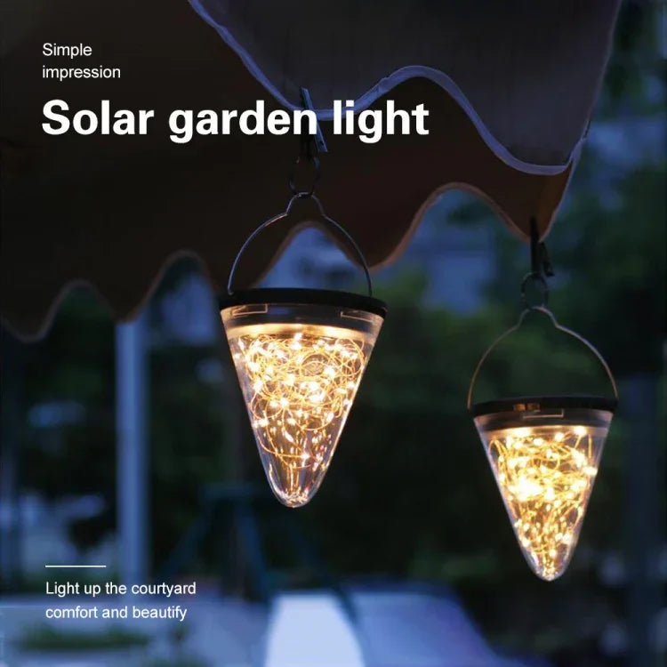 Solare Kegel-Starlight-Pendelleuchte IP55 Wasserdichte Garten-Außenbeleuchtung