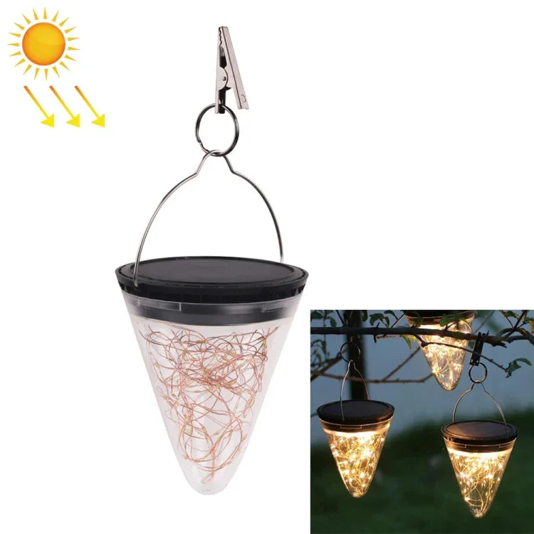 Solare Kegel-Starlight-Pendelleuchte IP55 Wasserdichte Garten-Außenbeleuchtung